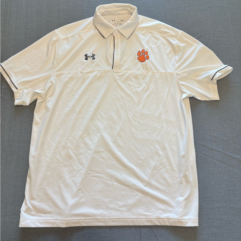 Under Armour Men's White Polo Shirt-Large